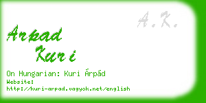 arpad kuri business card
